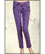 Iron Fist Jungle Fever Leopard Animal Print Womens Skinny Jeans Purple $... - $29.99
