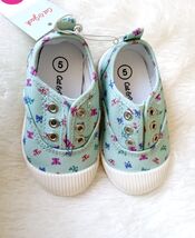 Girl Slip-On Canvas Shoes, Cat and Jack (Size 5 Toddler) AQUA GREEN COLO... - $6.79