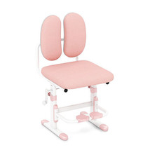 Ergonomic Height-adjustable Kids Study Chair with Double Back Support-Pink - £63.23 GBP