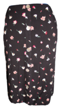 Love, Fire Black Floral Faux Button Front A-Line Skirt ~M~ RN 44480 - £9.56 GBP