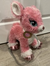 Build a Bear Twinkle Deer Pink Reindeer Stuffed Animal Sparkle 15&quot; Collar CLEAN! - £11.15 GBP