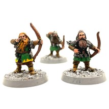 Dwarf Bowmen 3 Painted Miniatures Dwarves Ranger Khazad-dum Middle-Earth - $51.99