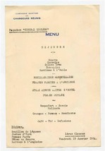 Compagnie Maritime des Chargeors Reunis Paquebot General Leclerc Menu 1954 - $21.78