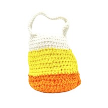 Handcrafted Crochet Bag Candy Corn Halloween Trick or Treat Bag - £9.34 GBP