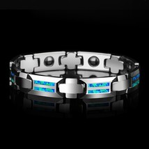 New Design Luxurious Unisex 10mm Width Tungsten Carbide Bracelets inlay Magnet S - £195.87 GBP