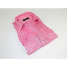 Men's Ciazzo Turkey 100% Linen Breathable Shirt Short Sleeves #Linen 29 Pink image 2