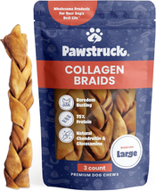 Beef Collagen Braids for Dogs, Long Lasting Chews for All Breeds, 3-C - $56.42