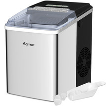 Costway Stainless Ice Maker Countertop 26Lbs/24H Self-Clean Function W/S... - £143.51 GBP