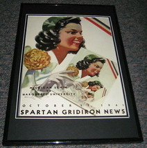 1941 Marquette vs Michigan State Football Framed 10x14 Poster Official Repro - £39.56 GBP