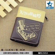 Japanese Anime Detective Conan 14th Anniversary PU Short Wallet Purse With Zippe - £47.91 GBP