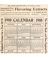 C.H. Eddy Flavoring Extracts Baking 1910 Advertisement Calendar Page ADB... - $42.11 CAD