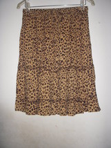 Leopard Print Ruffle Tier Pull On style Knee Length Sz S Cottagecore 100... - £10.09 GBP