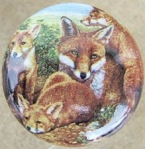 Cabinet Knobs Knob w/ Fox Family Red Wildlife - $5.20