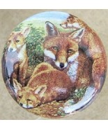 Cabinet Knobs Knob w/ Fox Family Red Wildlife - $7.13 CAD
