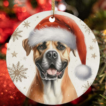 Merry Xmas Dogo Argentino Dog Santa Snow Winter Christmas Ornament Gift ... - £12.46 GBP