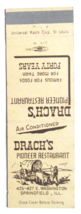 Drach&#39;s Pioneer Restaurant - Springfield, Illinois 20 Strike Matchbook Cover IL - £1.30 GBP