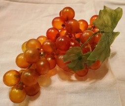 Vtg Amber Color Grape Clusters Artificial Fruit MCM 9&quot; Translucent Cornucopia - £11.13 GBP