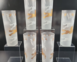 6 Libbey Cavalcade Coolers Set Vintage Gold White Horses Frosted Tumbler... - $69.17