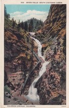 Seven Falls South Cheyenne Canon Colorado Springs CO 1929 Postcard B18 - £2.34 GBP