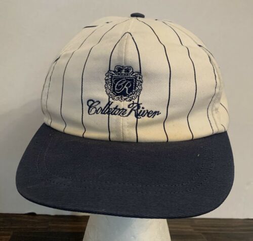 Primary image for Vintage Colleton River HAT Golf Club Adjustable Metal Tab White And Navy Striped