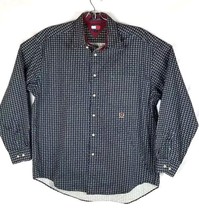 Tommy Hilfiger Men Shirt L Large Long Sleeves Button Up Pattern Navy Blu... - £28.80 GBP