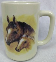 Vintage Otagiri Stoneware Horse and Foal Coffee Mug Japan Retro  - £14.34 GBP