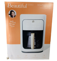 Beautiful Coffee Maker Drew Barrymore White Icing 14 Cup Touchscreen New OpenBox - £51.48 GBP