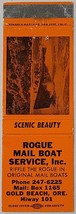 1972 Matchbook Cover Rogue Mail Boat Service Gold Beach OR Oregon Orange Photo - $5.95