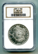 1880-S Morgan Silver Dollar Ngc MS64 Nice Original Coin Bobs Coins Fast Shipment - £98.07 GBP