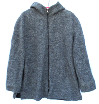 J. Jill Reversible Wool Tweed and Windbreaker Hooded Jacket Large Petite Ukraine - £26.11 GBP