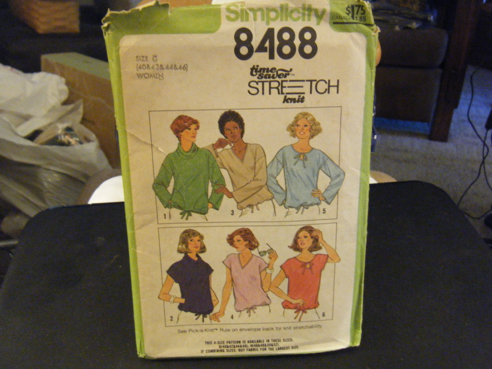 Simplicity 8488 Women's Pullover Tops Pattern - Size 40 Bust 44 - $15.39