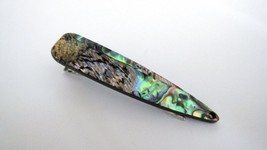 Abalone shell effect multi-color marbled alligator hair clip - £7.95 GBP