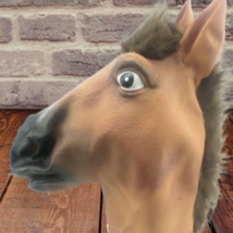 Brown Horse Head latex Mask - £11.91 GBP