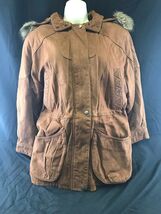 Adventure Bound Brown Suede Jacket Coat Faux Fur Size XS KG - $64.35