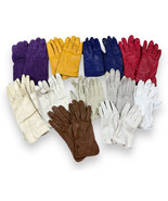 11 Pair Vintage Lot Ladies Short Gloves Leather &amp; Cloth Mixed Mostly Sz 6 - £26.91 GBP