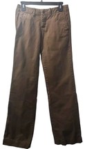 Ralph Lauren Women&#39;s Straight Leg Pants Size 2 Brown Cotton Flap Back Po... - $34.64