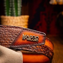 Texas Caiman and Calfskin Western Belt Aged Maple image 6