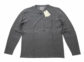 Lucky Brand Jeans Mens L Dark Grey Wash Lived In Notch V-Neck Pocket T-S... - £18.66 GBP