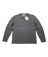 Lucky Brand Jeans Mens L Dark Grey Wash Lived In Notch V-Neck Pocket T-S... - $23.74