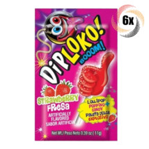 6x Packets Dip Loko Booom! Strawberry Popping Candy | .39oz | Fast Free Shipping - £7.33 GBP