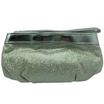 Benjamin Walk Silver Iridescent Clutch Purse with Wrist Strap and Inside... - $26.13
