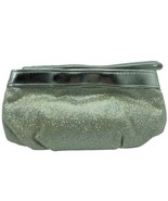 Benjamin Walk Silver Iridescent Clutch Purse with Wrist Strap and Inside... - $35.73 CAD
