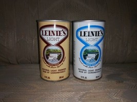 2 Leinie&#39;s Light Beer Cans 12 Oz Vintage VTG Natural Light Premium Beer ... - £15.80 GBP