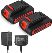 2 Packs 20V Replacement Battery And Charger For Black And Decker 20V Max - £50.76 GBP