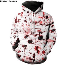 PL Cosmos  2018 New Fashion 3d Hoodie Blood Splatter Funny Print Hooded ... - £83.26 GBP