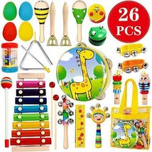 Musical Instruments Toys Set for Kids,26 PCS Wooden Percussion Instruments - £32.94 GBP