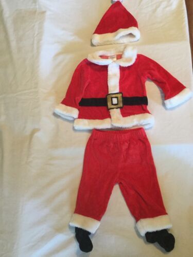 Primary image for Infants Size 12 mo Little Wonders Santa suit 3 piece set holiday red white