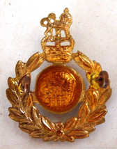 Vintage British Royal Marines military hat badge brass St Edwards Crown ... - $30.33 CAD