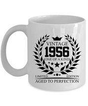 Vintage 1956 Coffee Mug 15oz Ceramic Gift For Women, Men 66 Years Old One Of A K - £15.53 GBP