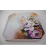 Nippon Japan Hand painted Roses Trivet Jewelry holder Trinket tray Angela - $15.99